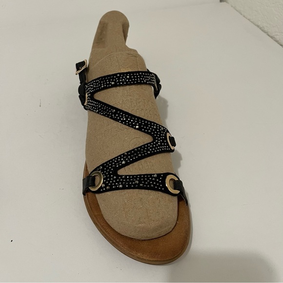 Patrizia ANNMAY Sandals by Spring Step Black Rhinestones Shoes Womens Size 10 - Picture 12 of 13